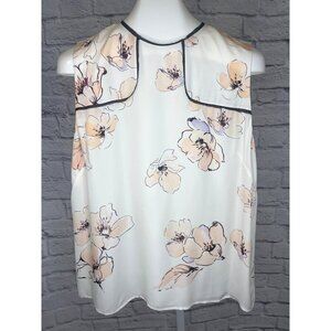 ST. John Silk Floral Blouse Ladies Size Large Career Casual